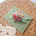 Луксозна коледна картичка плик в зелено