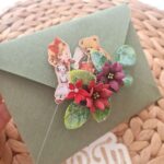 Луксозна коледна картичка плик в зелено - Image 3